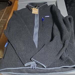 Patagonia Black Fleece Jacket with Blue Zipper